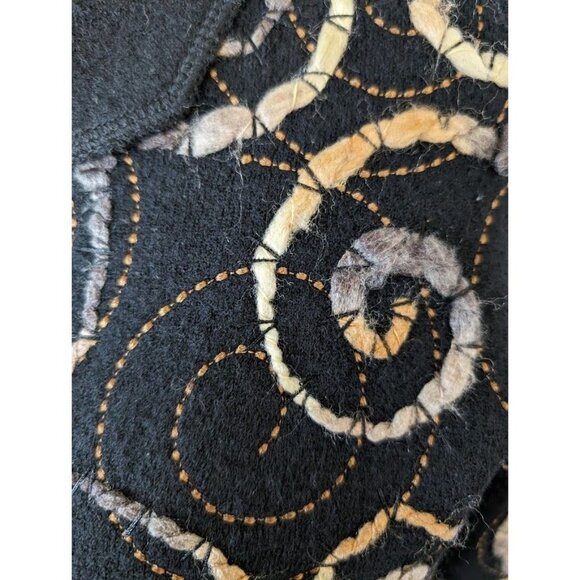 Icelandic Designs Sweater Women's Small Cardigan Boiled Wool Embroidered Artsy - Picture 7 of 8